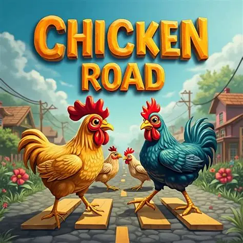 Chicken Road gallina gialla e blu sulla strada