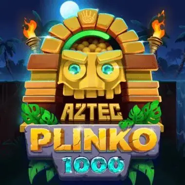 Plinko Aztec piramide con volto dorato e torce