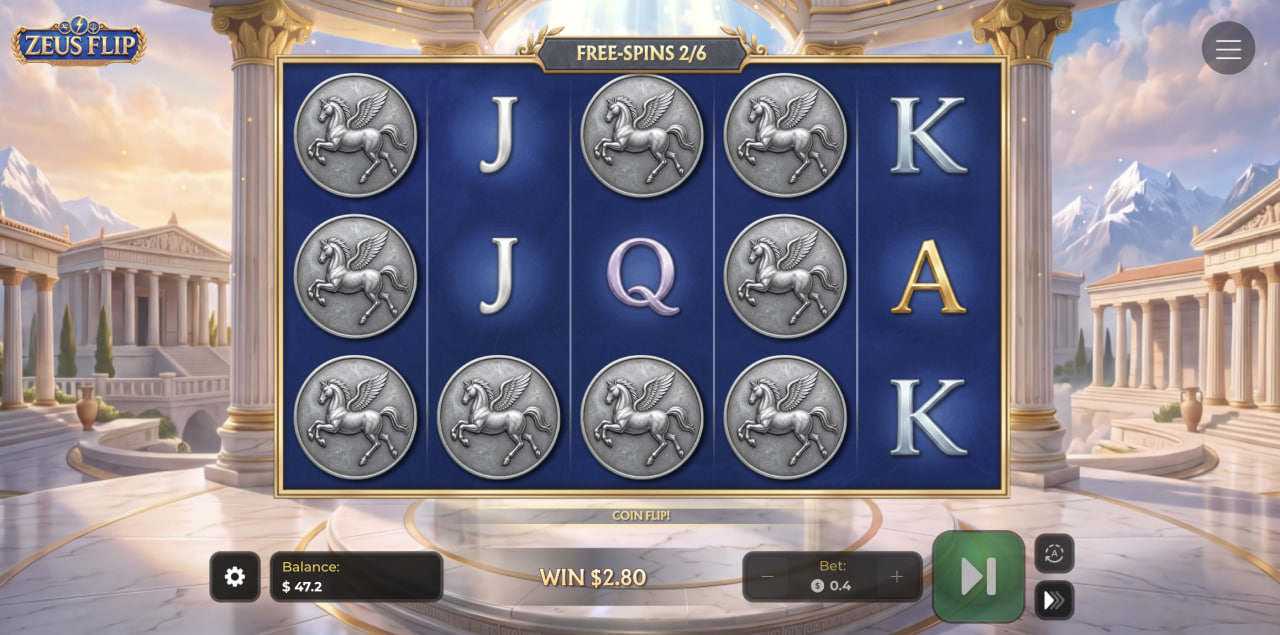 Zeus Flip demo gratis bonus app: rulli durante i giri gratis con monete Pegaso del Coin Flip
